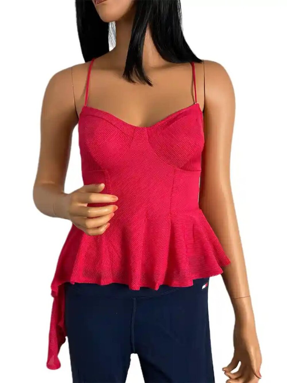 GUESS Textured Bandage Peplum Top